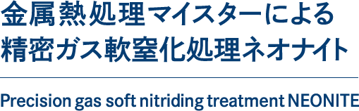 金属熱処理マイスターによる精密ガス軟窒化処理ネオナイト Precision gas soft nitriding treatment NEONITE