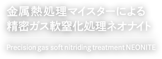 金属熱処理マイスターによる精密ガス軟窒化処理ネオナイト Precision gas soft nitriding treatment NEONITE