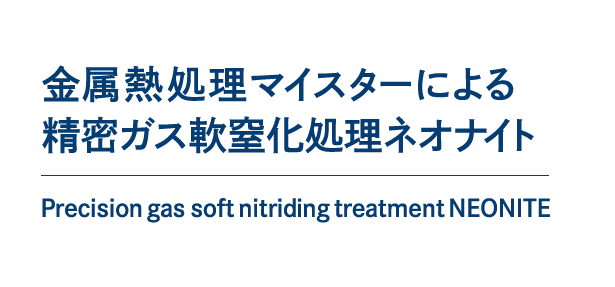 金属熱処理マイスターによる精密ガス軟窒化処理ネオナイト Precision gas soft nitriding treatment NEONITE